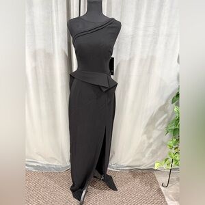 Chic Asymmetrical Black Dress